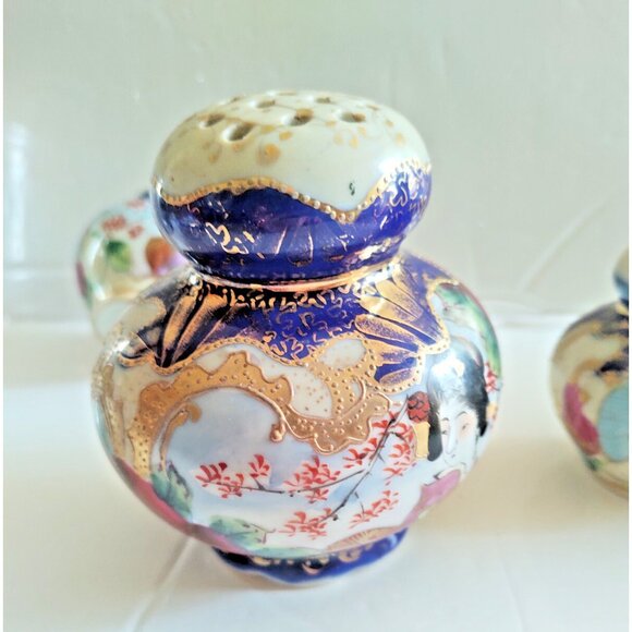Rare Handpainted Japanese GEISHA Salt & Pepper & Sugar Shaker Set - Picture 11 of 16